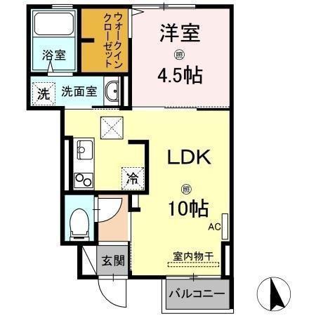 プレシャス(1LDK/1階)の間取り写真