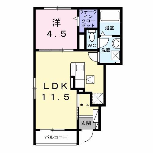 メゾン ルミエール(1LDK/1階)の間取り写真