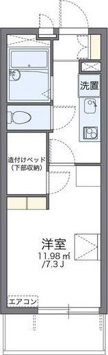 レオパレスグリーンアンバー(1K/3階)の間取り写真