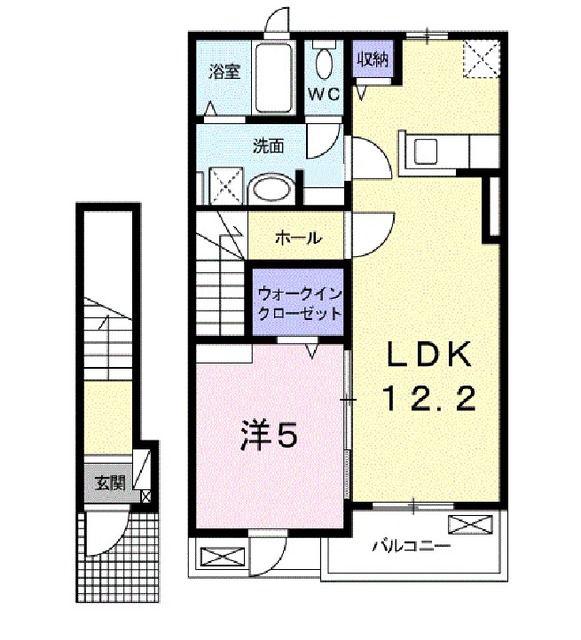 ヴィクトリー III(1LDK/2階)の間取り写真
