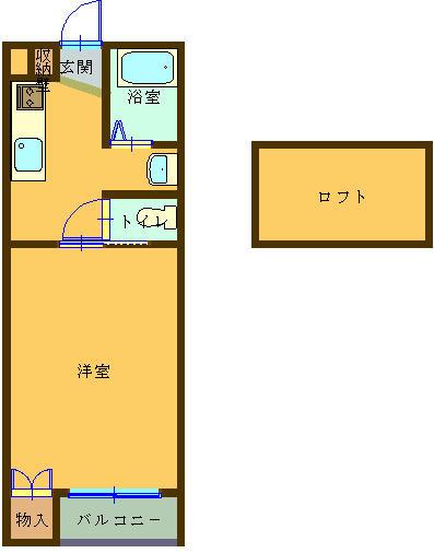 ハイム法の木(1SK/1階)の間取り写真