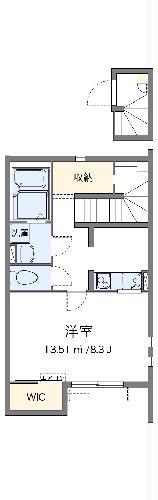 クレイノフィセント ファルコン(1K/2階)の間取り写真
