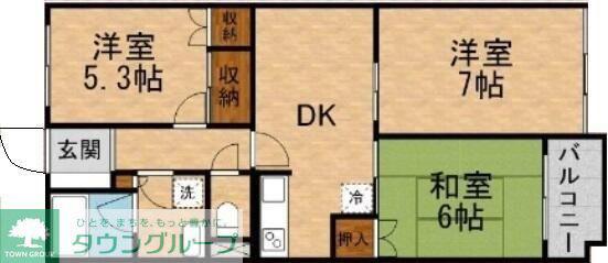 パナシア川越(3DK/1階)の間取り写真