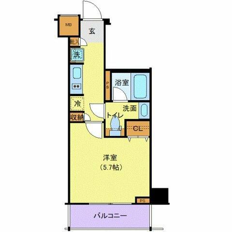 LOG登戸駅前(1K/7階)の間取り写真