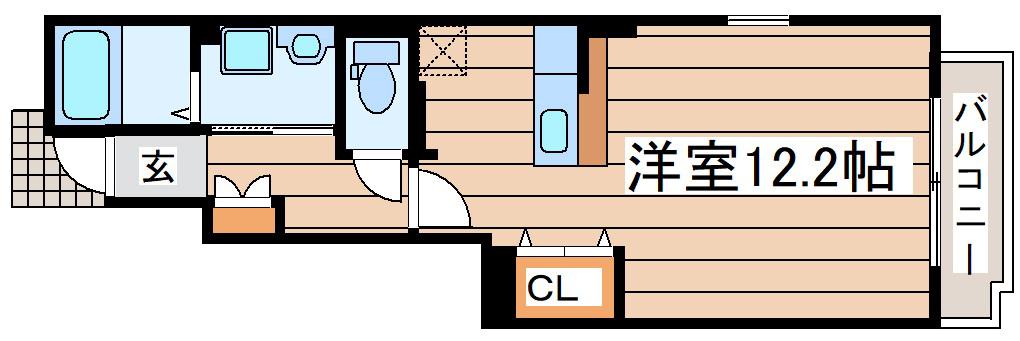 ハニーハウス(ワンルーム/1階)の間取り写真
