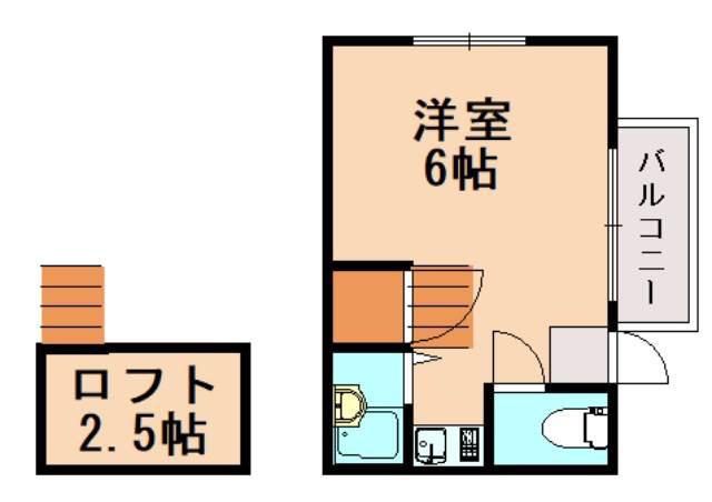 グリーンテラス(1K/2階)の間取り写真