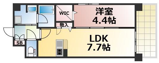 SUNNY PLACE(1LDK/7階)の間取り写真