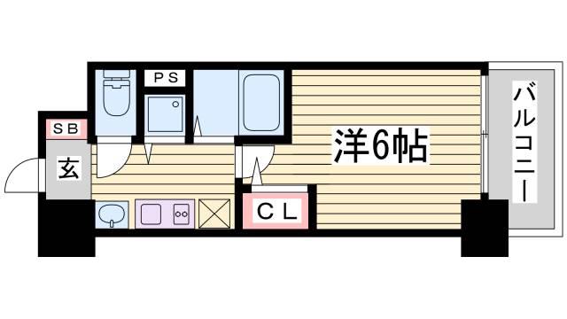 プレサンス三宮ルミネス(1K/3階)の間取り写真