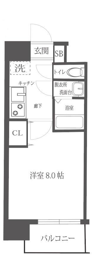 MV.IMP大阪鶴橋(1K/4階)の間取り写真