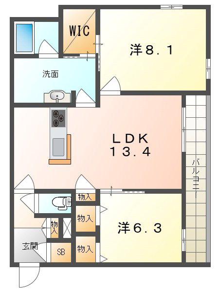シャーメゾン スターセント(2LDK/1階)の間取り写真