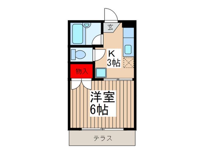 サニーホームズ(1K/1階)の間取り写真