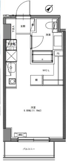 ART APARTMENT IN OOTAKA‐NO‐MORI(ワンルーム/2階)の間取り写真