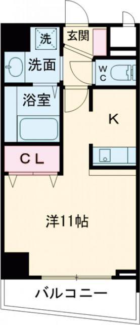サンタグリュス武蔵小山(ワンルーム/4階)の間取り写真