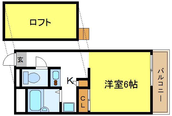 レオパレスエターナル(1K/1階)の間取り写真