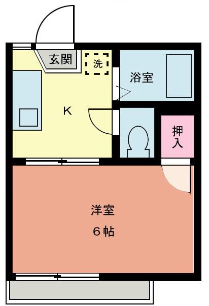 コーポいたがき(1K/1階)の間取り写真