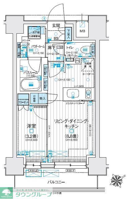 デュオステージ海老名II(1LDK/6階)の間取り写真