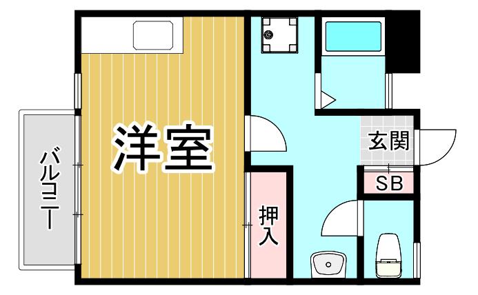 木の家香櫨園(1K/2階)の間取り写真