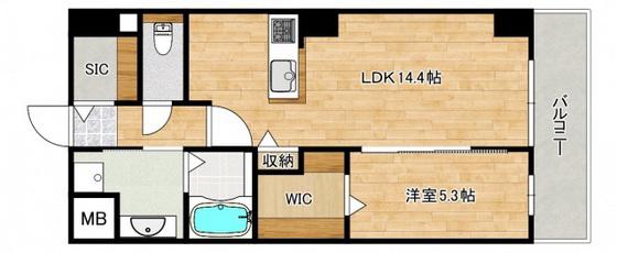 橋本町柴崎ビル(1LDK/4階)の間取り写真