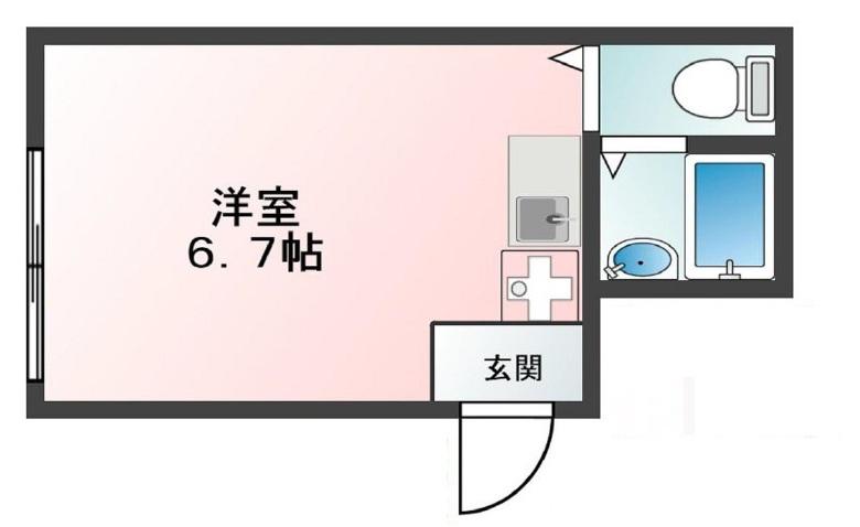 GLANZCUBE四谷三栄町(ワンルーム/1階)の間取り写真