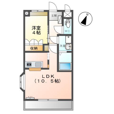サンガーデンM(1LDK/2階)の間取り写真