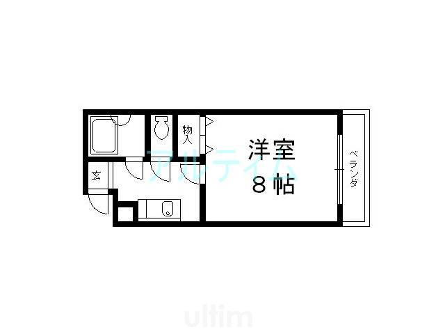 パルティール五条(1K/4階)の間取り写真