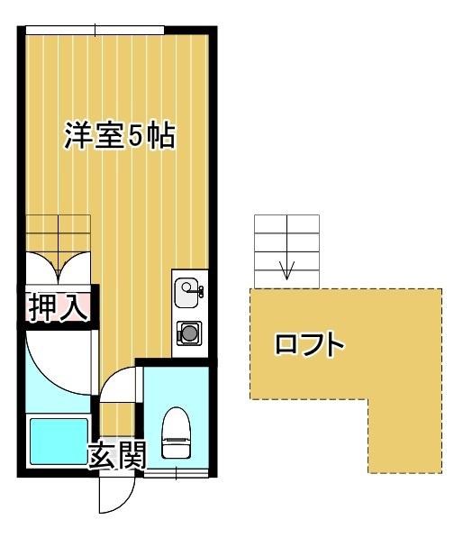 コーラルハイツ(1K/2階)の間取り写真