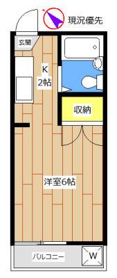 メゾンカワノ(1K/2階)の間取り写真