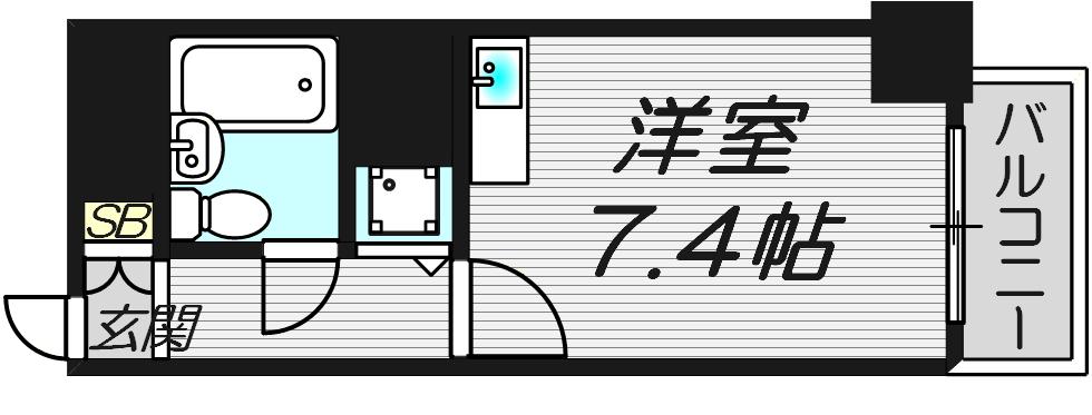 アストロヴィラ松屋町(ワンルーム/9階)の間取り写真