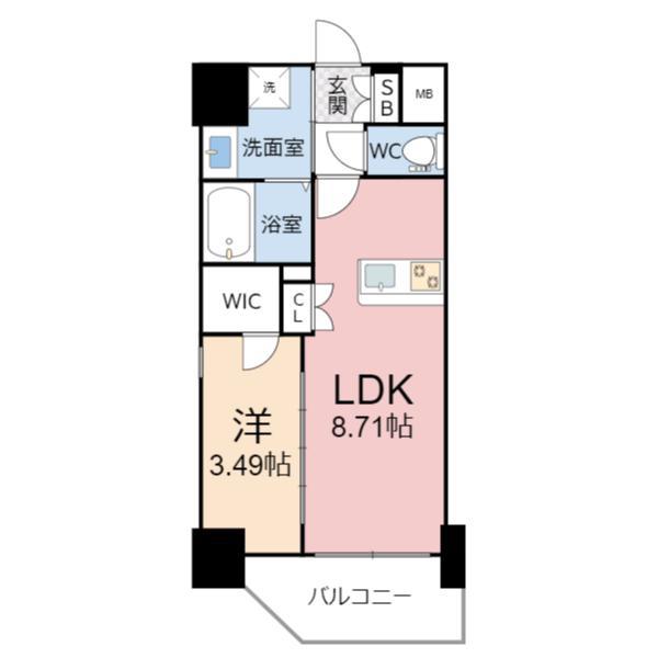 サムティ京橋CLEAR(1LDK/8階)の間取り写真