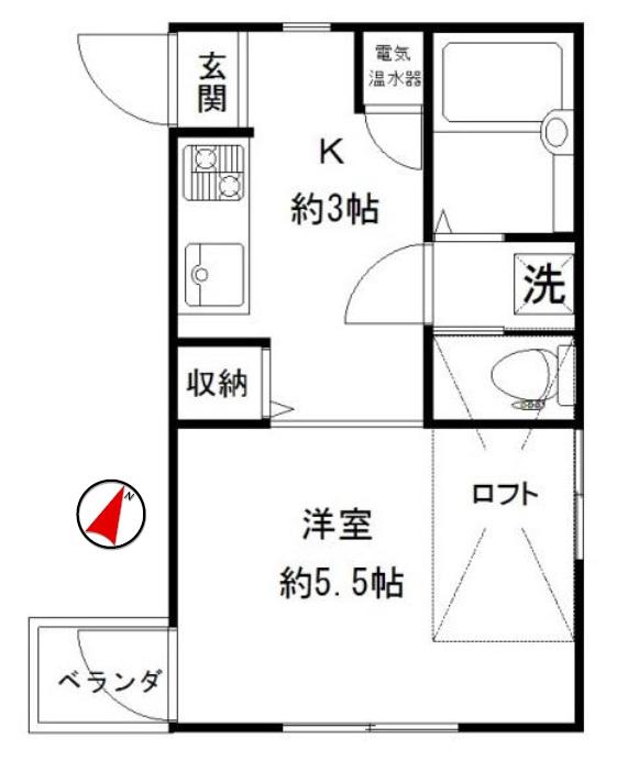エムフラッツ(1K/2階)の間取り写真