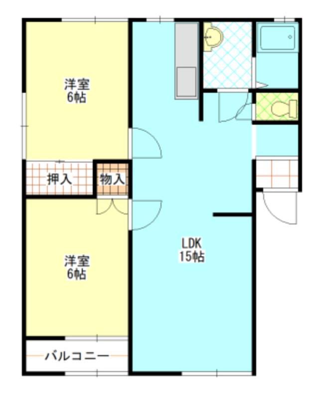 レティシアA(2LDK/2階)の間取り写真