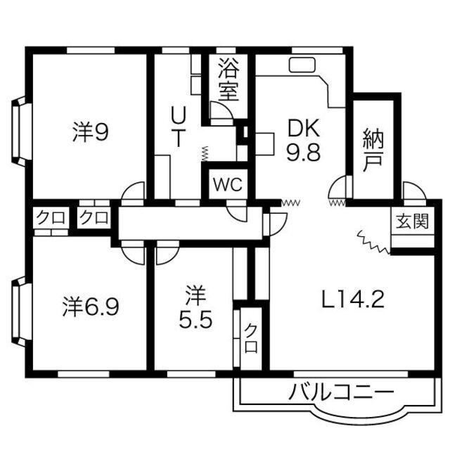八雲マンション G棟(3LDK/3階)の間取り写真
