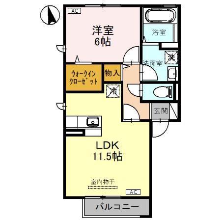 プル―リオン F(1LDK/2階)の間取り写真