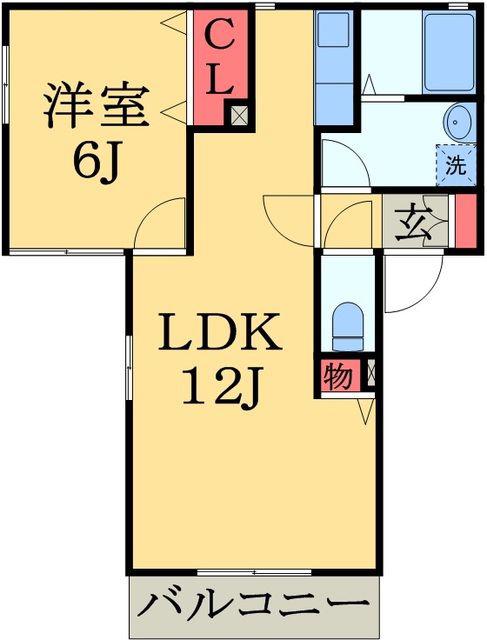 グリーンコート(1LDK/1階)の間取り写真