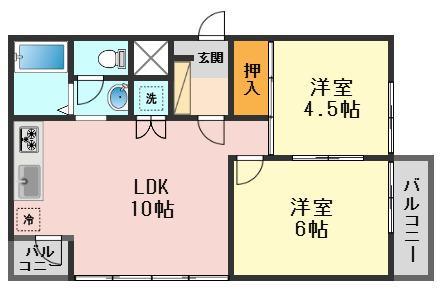 ボルゲーゼ(2LDK/5階)の間取り写真