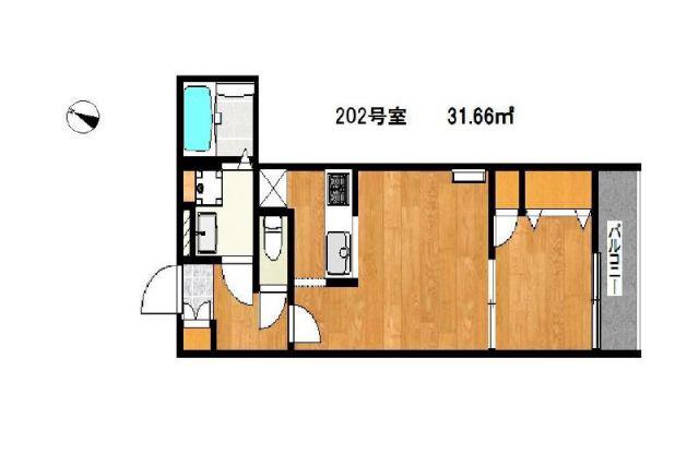 CALM DWELL(1LDK/2階)の間取り写真