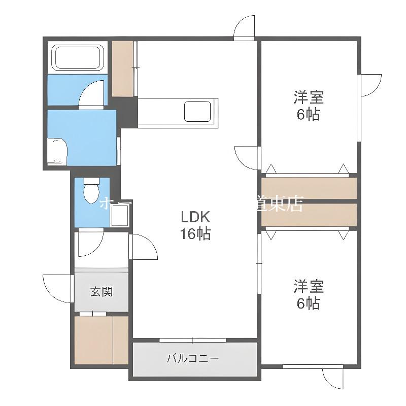 レジデンスY.S(2LDK/2階)の間取り写真