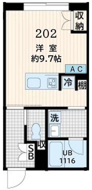 FULLEA恵比寿(ワンルーム/1階)の間取り写真