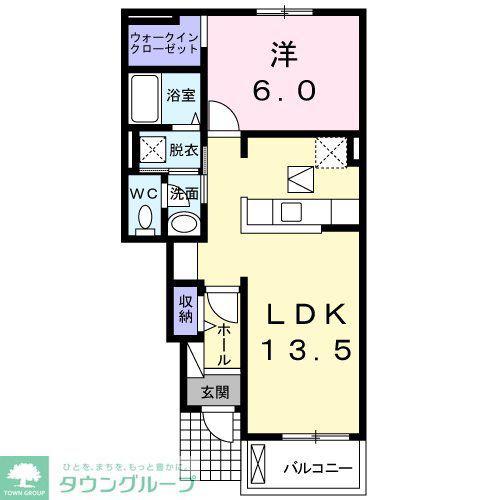 ボナール(1LDK/1階)の間取り写真