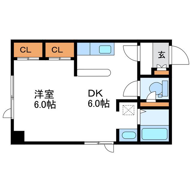 サザンクリスタル北大(1DK/3階)の間取り写真