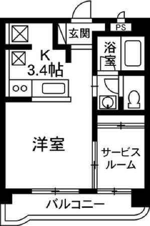 マンションパークハイム(1DK/1階)の間取り写真