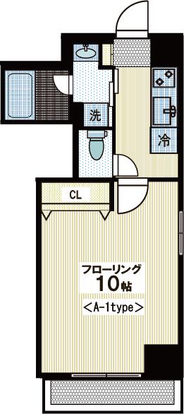DIAMANTE KOJIYA-ディアマンテコウジヤ-(1K/6階)の間取り写真