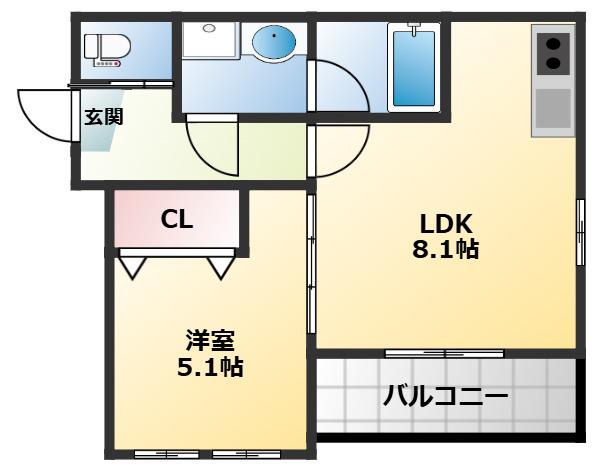ル・ミュール(1LDK/3階)の間取り写真