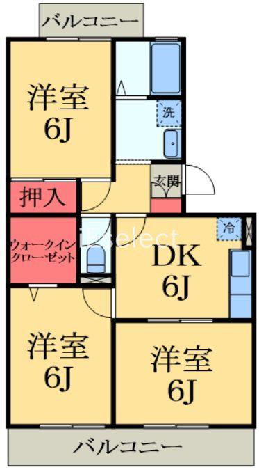 ランドウィン六番館(3DK/2階)の間取り写真
