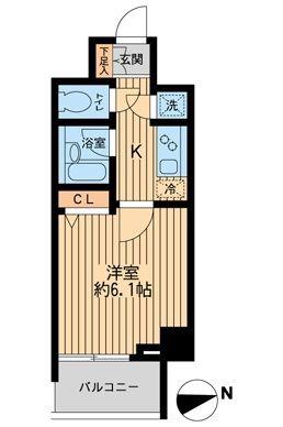 HF早稲田レジデンス(1K/2階)の間取り写真
