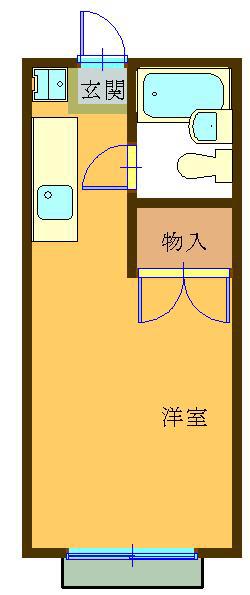 コーポ二葉6号(1K/2階)の間取り写真