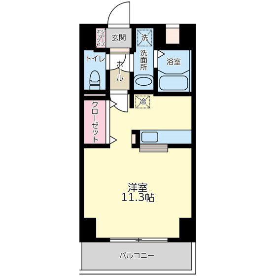 ディアセブン(ワンルーム/5階)の間取り写真