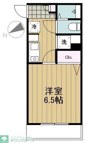 サンブライト大井町(1K/1階)の間取り写真