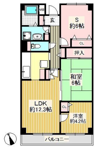 ステージ鷺沼(2SLDK/4階)の間取り写真