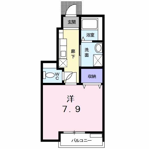 タイガー(1K/1階)の間取り写真